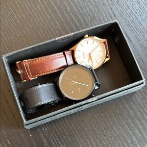 MVMT Men's Black and Brown Watches - Includes both watches - need batteries